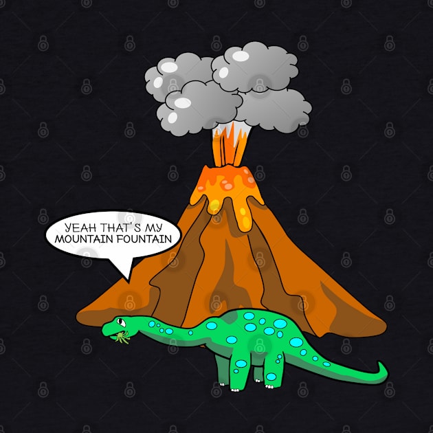 Dinosaur Volcano - Funny Dinosaur by Ashley-Bee